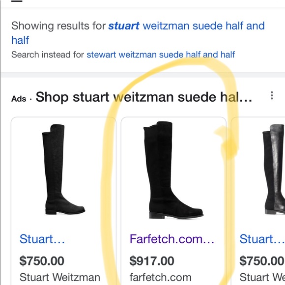 🆕 Gorgeous Stuart Weitzman half and half Black Suede boots. 1 inch heels. - Picture 4 of 14